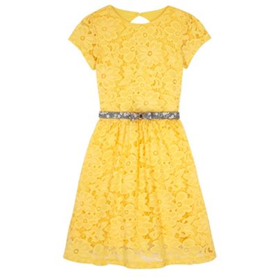 Yumi Girl Green Floral Lace Party Dress